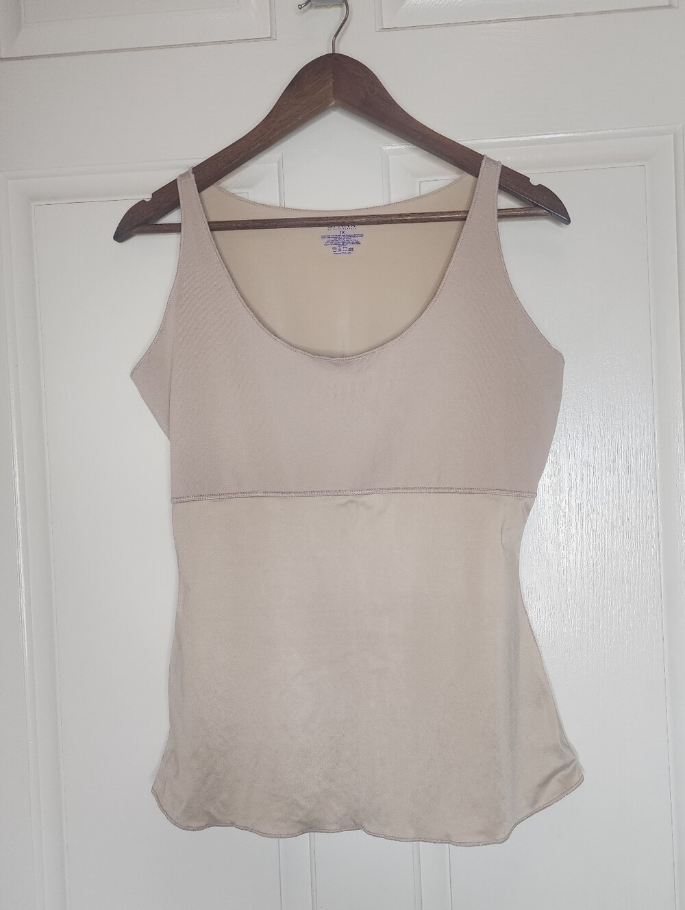 Spanx by Sara Blakely Two-Tone Slimming Camisole Tank Top Nude Beige 1X